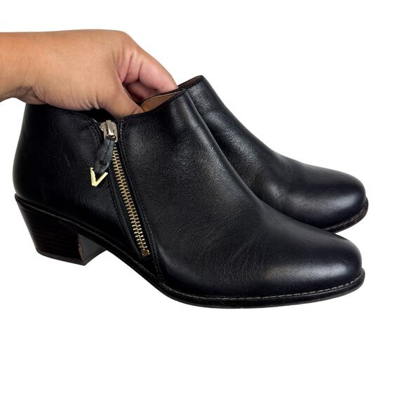 Vionic Womens Jolene Leather Ankle Zip Boots Booties Black - 9.5 US - Picture 1 of 9